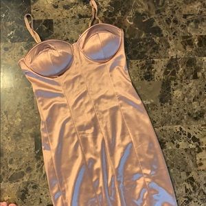 Satin pastel pink dress